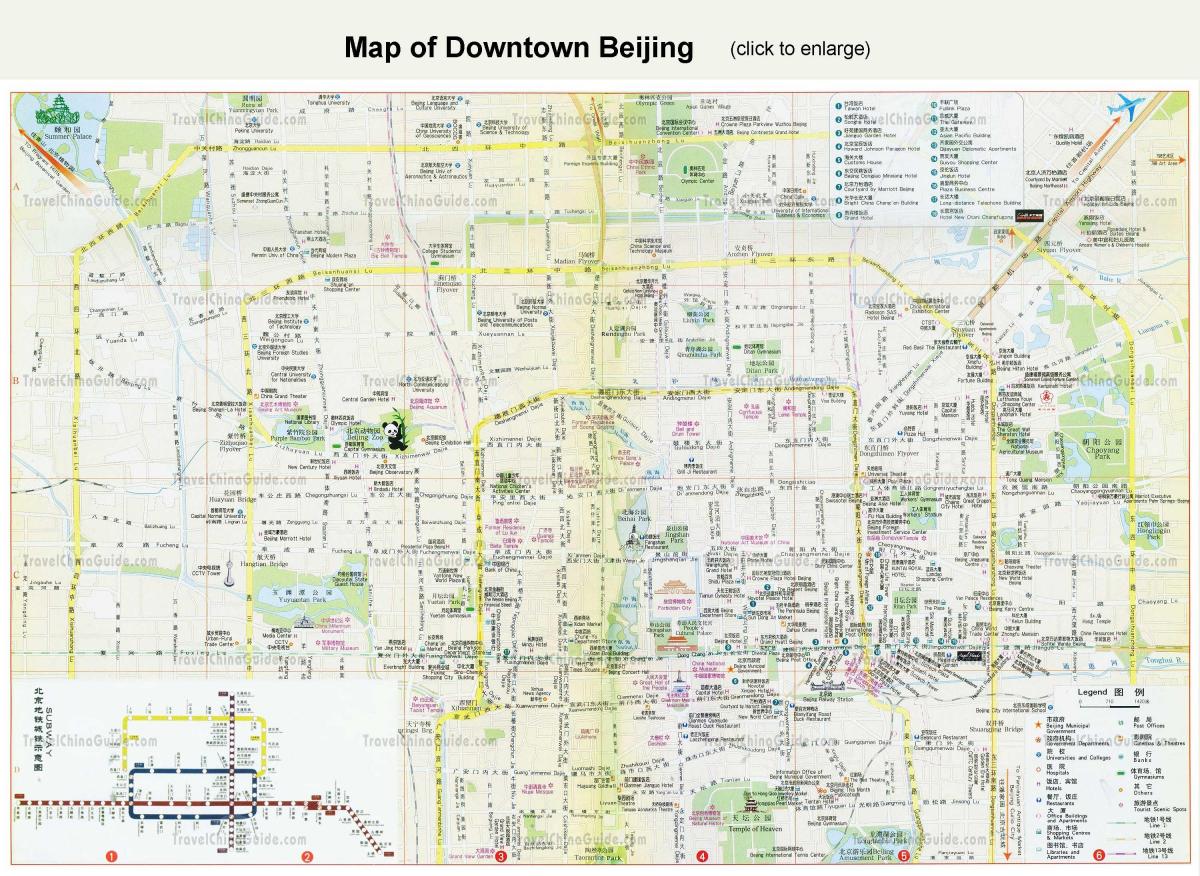 downtown Pekingu zemljevid