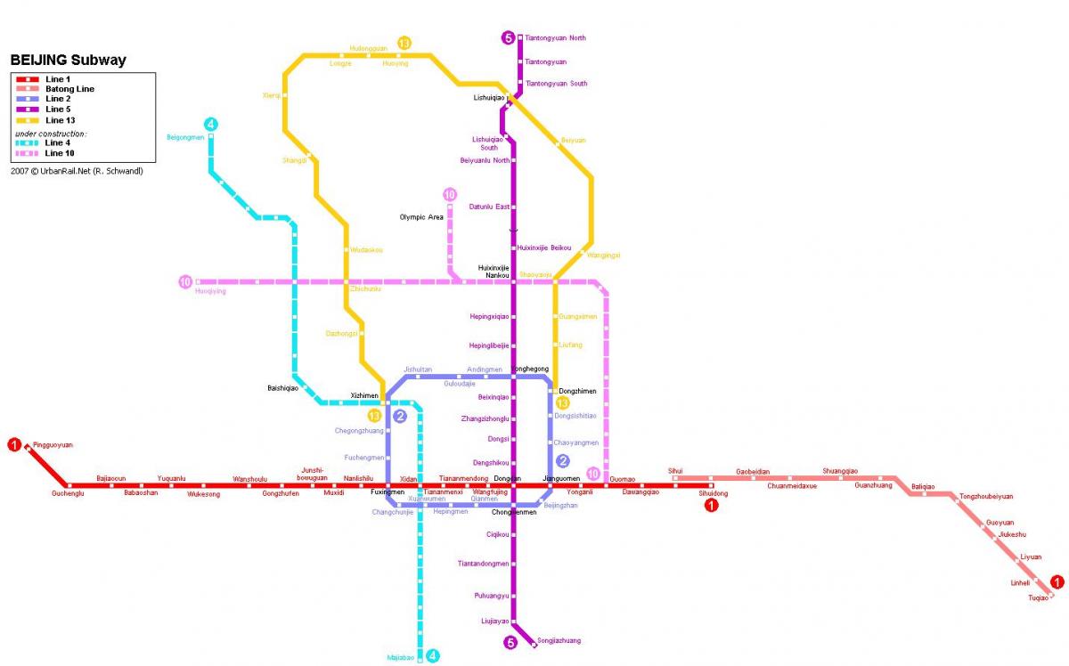 zemljevid Pekingu podzemno mesto