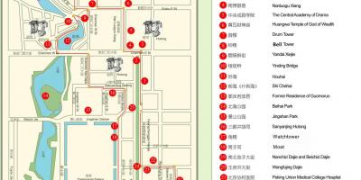 Zemljevid Pekingu hutong