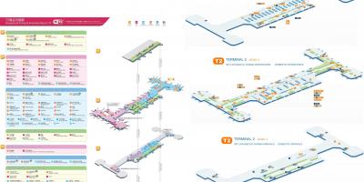 Beijing airport terminal 2 zemljevid