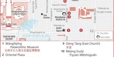 Wangfujing ulici zemljevid