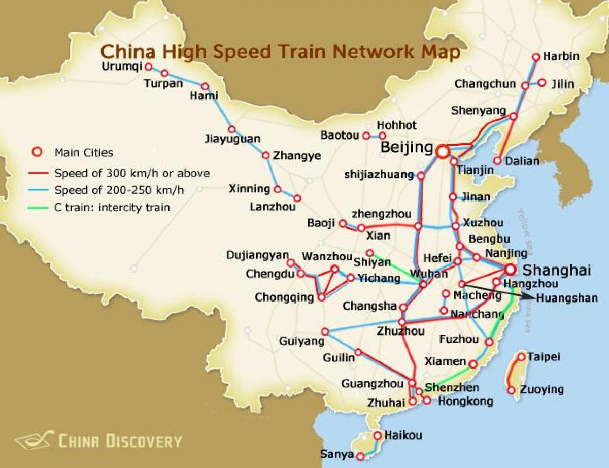 shanghai bullet vlak zemljevid