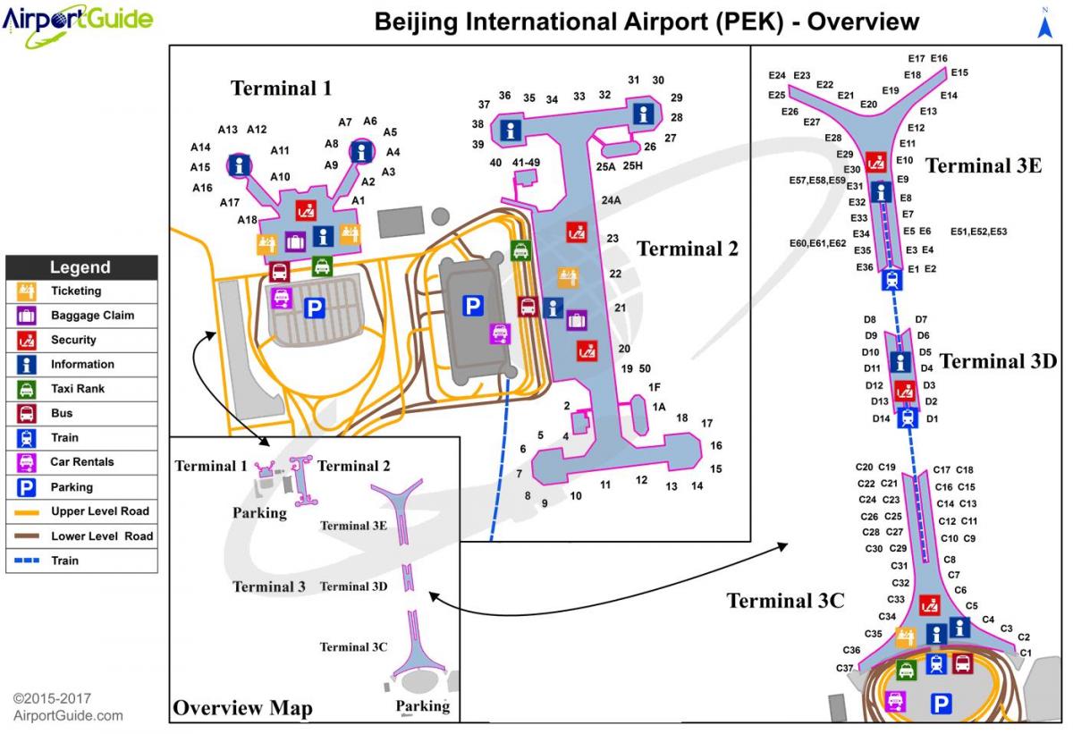 Beijing capital international airport zemljevid