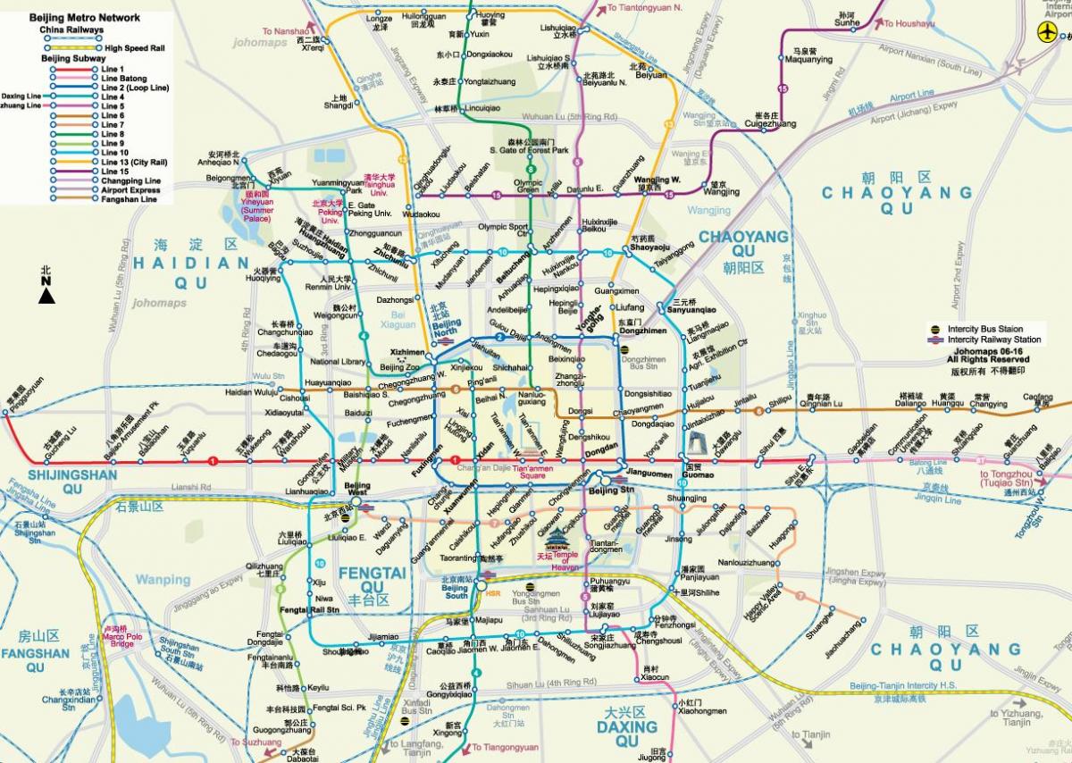Peking mtr zemljevid