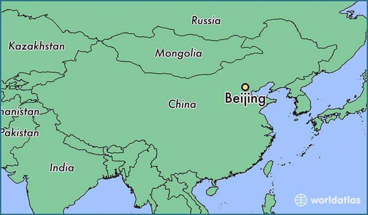 zemljevid Kitajske, ki prikazuje Pekingu