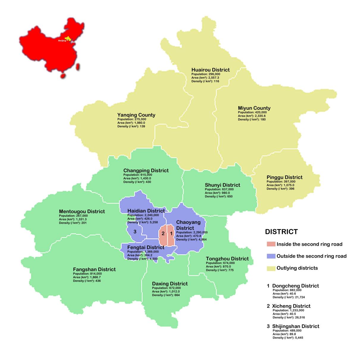 Peking soseski zemljevid