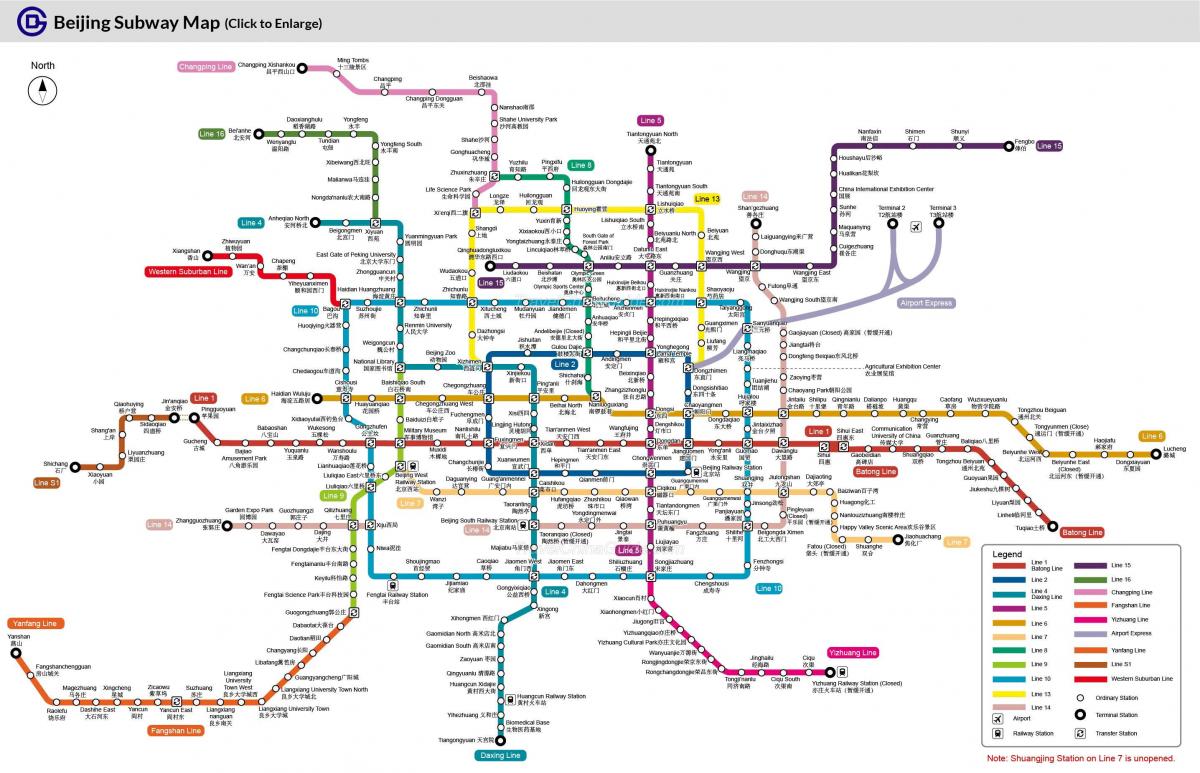 zemljevid Pekingu postaji podzemne železnice