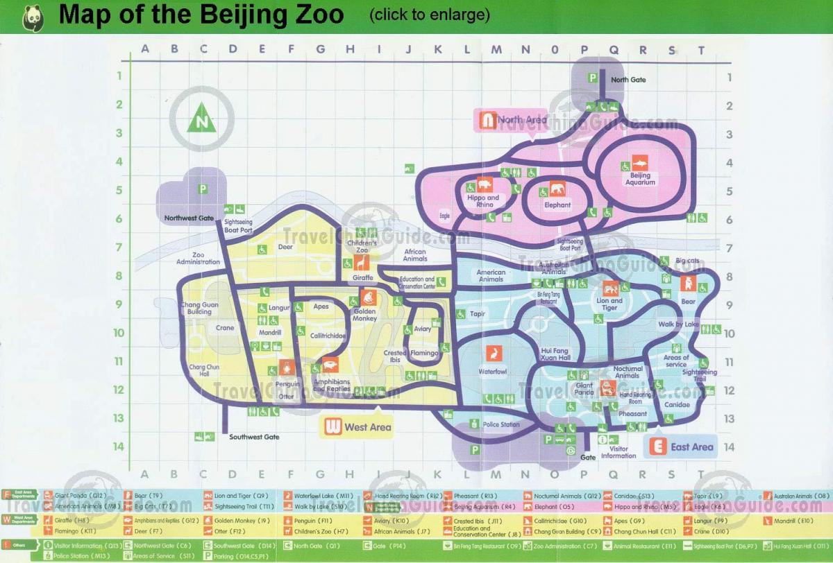 zemljevid Pekingu živalskem vrtu
