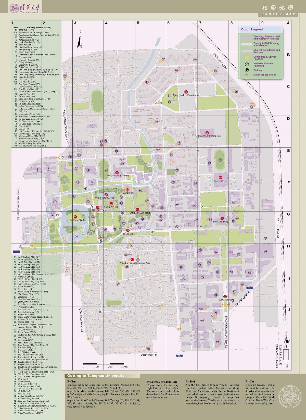 tsinghua kampusu zemljevid