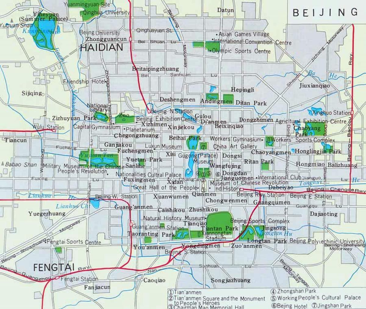 Peking centra mesta (zemljevid